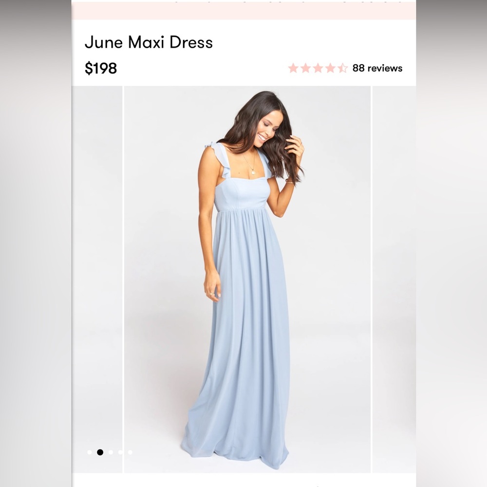 SHOW ME YOUR MUMU June Maxi Dress - Steel Blue chiffon. Worn once for wedding.
